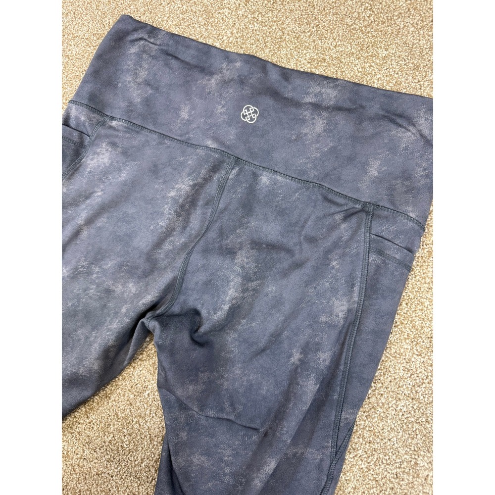 Daisy Fuentes Fit Womens 2X Leggings Grey Acid Wash High Rise Active Pockets